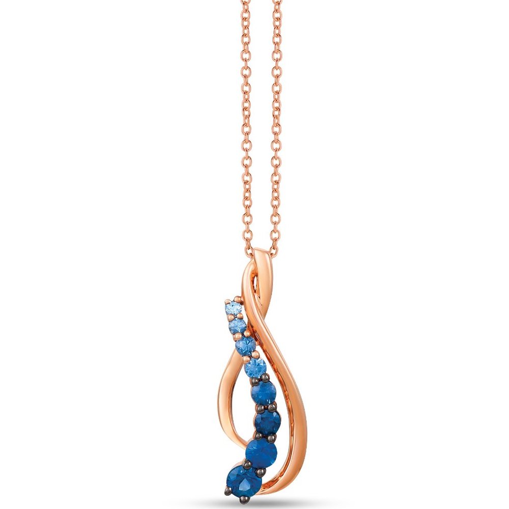 Le Vian Ombre Pendant featuring Denim Ombré set in 14K Strawberry Gold